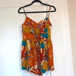 Tropical print romper